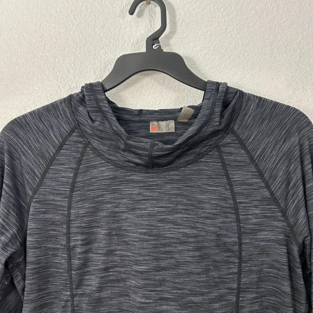 Zella Soft Hooded Space Dye Long Sleeve Top Lightweight - Picture 2 of 8